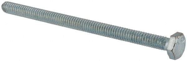 Made in USA - 1/4-20 UNC, 4" Length Under Head Hex Head Cap Screw - Fully Threaded, Grade 5 Steel, Zinc-Plated Finish, 7/16" Hex - Makers Industrial Supply