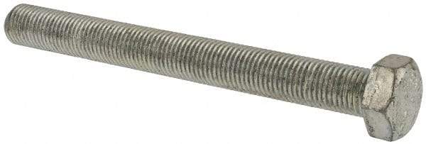 Made in USA - 3/8-24 UNF, 3-1/2" Length Under Head Hex Head Cap Screw - Fully Threaded, Grade 5 Steel, Zinc-Plated Finish, 9/16" Hex - Makers Industrial Supply