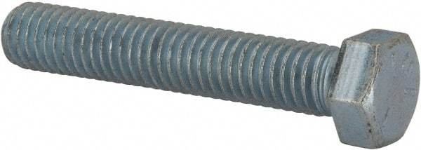 Made in USA - 7/16-14 UNC, 2-1/2" Length Under Head Hex Head Cap Screw - Fully Threaded, Grade 5 Steel, Zinc-Plated Finish, 5/8" Hex - Makers Industrial Supply