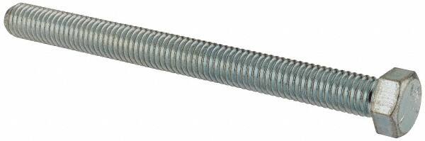 Made in North America - 7/16-14 UNC, 5" Length Under Head Hex Head Cap Screw - Fully Threaded, Grade 5 Steel, Zinc-Plated Finish, 5/8" Hex - Makers Industrial Supply