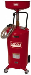 Lincoln - 18 Gal Pressurized Evacuation Drain Container with Casters - Red with 14" Bowl, 40" Long Hose - Makers Industrial Supply