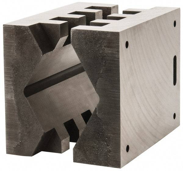 Heinrich - 8" Wide, V-Groove Vise Jaw - Ductile Iron, Fixed Jaw, Compatible with DA-8800-SC Vises - Makers Industrial Supply