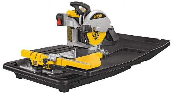 DeWALT - 10" Blade Diam, Tile Saw - 4,200 RPM, 34" Table Depth x 26" Table Width, 120 Volts, 15 Amps - Makers Industrial Supply