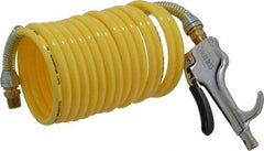 Coilhose Pneumatics - 1/4" ID Thumb Lever Air Gun - 12' Long Nylon Hose - Makers Industrial Supply