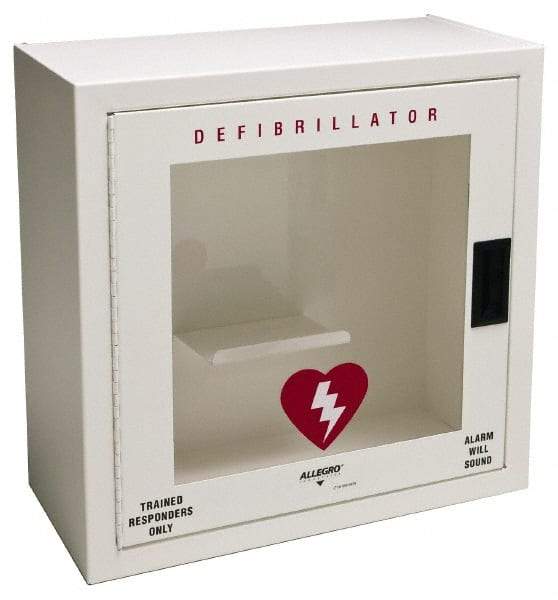 Allegro - Metal Defibrillator Case - 20-1/4 Inch Wide x 20-1/4 Inch High x 9-1/4 Inch Deep, Wall Mount - Makers Industrial Supply