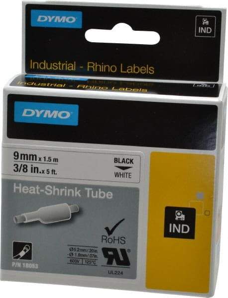 Dymo - 60" Long, White Heat Shrinkable Polyolefin Heat Shrink Tubing - For RhinoPRO 3000 - Makers Industrial Supply