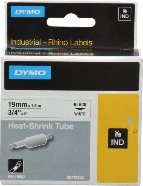 Dymo - 60" Long, White Heat Shrinkable Polyolefin Heat Shrink Tubing - For RhinoPRO 3000 - Makers Industrial Supply