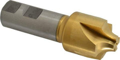 Hertel - 3/8" Radius, 1-1/4" Mill Diam, 4 Flute Cobalt Corner Rounding End Mill - Single End, TiN Finish, 3-3/4" OAL, 7/8" Shank Diam - Makers Industrial Supply