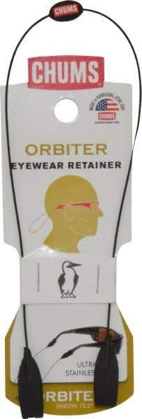 Chums - Black Eyeglass Retainer Cord - Stainless Steel, Compatible with Most Safety Glasses - Makers Industrial Supply