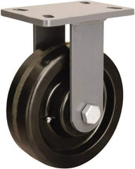 Hamilton - 8" Diam x 2-1/2" Wide x 10-1/4" OAH Top Plate Mount Rigid Caster - Phenolic, 2,000 Lb Capacity, Tapered Roller Bearing, 5 x 7" Plate - Makers Industrial Supply