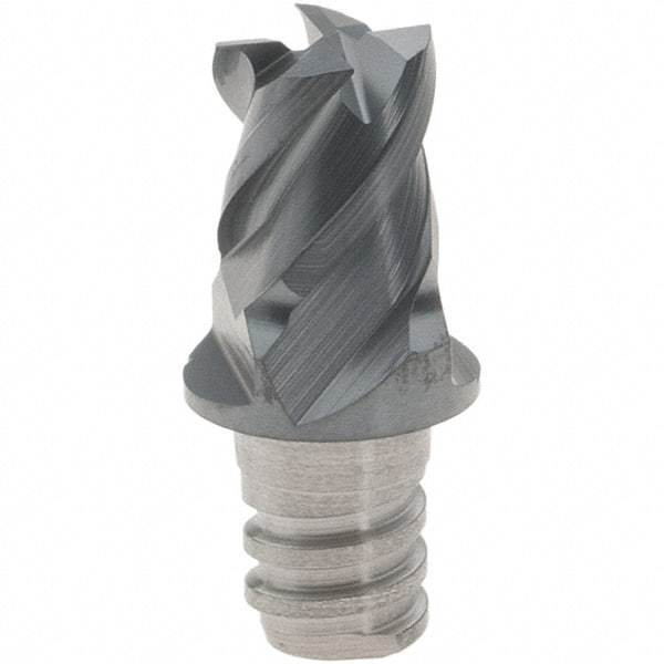 Iscar - MM EC Grade IC908 Carbide End Milling Tip Insert - TiAlN Finish, 4 Flutes, 6mm Cutting Diam, 5mm Depth of Cut, 10mm Extension, 45° Helix - Makers Industrial Supply