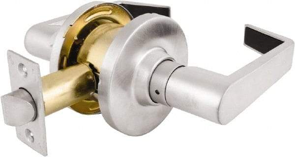 Master Lock - Grade 2 Passage Lever Lockset - 2-3/4" Back Set, Keyless Cylinder, Brushed Chrome Finish - Makers Industrial Supply