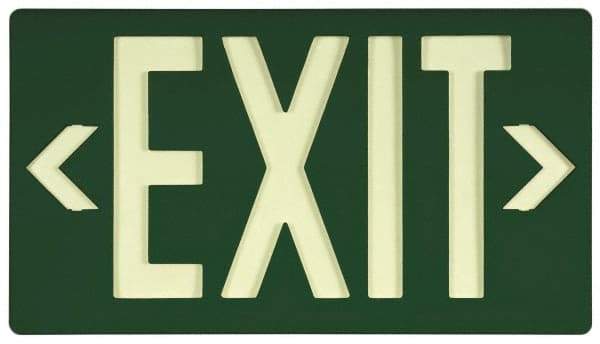 NMC - Exit, Plastic Exit Sign - 15-7/8" Wide x 8-5/8" High, Glow-in-the-Dark - Makers Industrial Supply