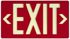 NMC - Exit, Plastic Exit Sign - 15-7/8" Wide x 8-5/8" High, Glow-in-the-Dark - Makers Industrial Supply