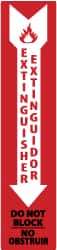 NMC - Extinguisher, Plastic Fire Sign - 4" Wide x 18" High, English/Spanish - Makers Industrial Supply