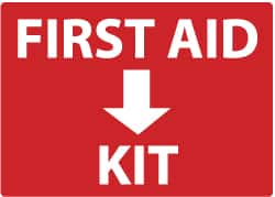 NMC - "First Aid Kit", 10" Long x 14" Wide, Rigid Plastic Safety Sign - Rectangle, 0.05" Thick, Use for First Aid - Makers Industrial Supply