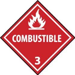 NMC - Combustible DOT Shipping Label - 4" High x 4" Wide - Makers Industrial Supply