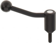 KIPP - M8 x 1.25, 0.94" Hub Diam, Steel Threaded Stud Adjustable Tension Lever with 20° Handle - 0.98" Stud Length, 3.46" OAL, 2.3" High - Makers Industrial Supply