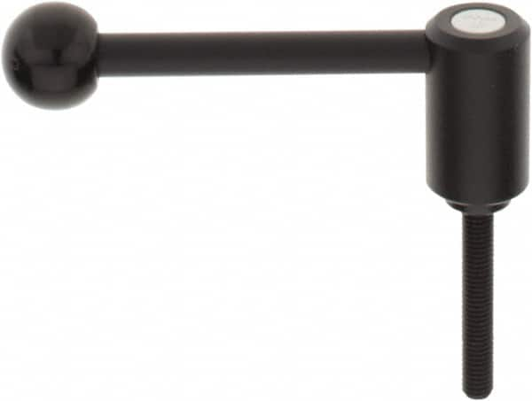 KIPP - M8 x 1.25, 0.94" Hub Diam, Steel Threaded Stud Adjustable Tension Lever with 0° Handle - 1.97" Stud Length, 3.62" OAL, 1.46" High - Makers Industrial Supply