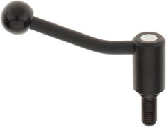 KIPP - M12 x 1.75, 0.94" Hub Diam, Steel Threaded Stud Adjustable Tension Lever with 20° Handle - 0.98" Stud Length, 3.46" OAL, 2.3" High - Makers Industrial Supply