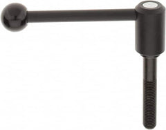 KIPP - M16 x 2.0, 1.3" Hub Diam, Steel Threaded Stud Adjustable Tension Lever with 0° Handle - 3.54" Stud Length, 5.3" OAL, 1.85" High - Makers Industrial Supply