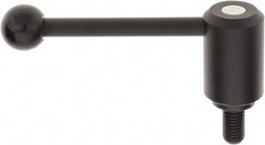 KIPP - 5/8-11, 1.61" Hub Diam, Steel Threaded Stud Adjustable Tension Lever with 0° Handle - 1.18" Stud Length, 5.3" OAL, 2.22" High - Makers Industrial Supply