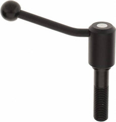 KIPP - M24 x 3.0, 1.61" Hub Diam, Steel Threaded Stud Adjustable Tension Lever with 20° Handle - 3.54" Stud Length, 5.06" OAL, 3.52" High - Makers Industrial Supply