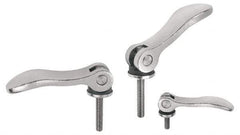 KIPP - M5 x 0.8, 0.59" Hub Diam, Stainless Steel Adjustable Clamping Handle - 1.57" Stud Length - Makers Industrial Supply