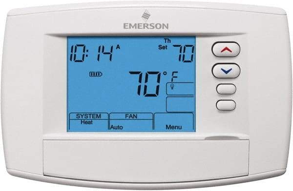 White-Rodgers - 45 to 99°F, 4 Heat, 2 Cool, Premium Commercial Digital 7 Day Programmable Universal Multi-Stage or Heat Pump Thermostat - 0 to 30 Volts, Horizontal Mount, Electronic Contacts Switch - Makers Industrial Supply