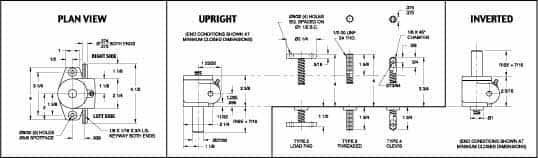 Joyce/Dayton - 1/4 Ton Capacity, 3" Lift Height, Upright Mechanical Screw Actuator - Top Plate - Makers Industrial Supply