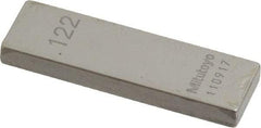 Mitutoyo - 0.122" Rectangular Steel Gage Block - Accuracy Grade 0, Includes Certificate of Inspection - Makers Industrial Supply