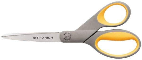 Clauss - 3-1/4" LOC, 8" OAL Titanium Standard Shears - Ambidextrous, Straight Handle, For General Purpose Use - Makers Industrial Supply