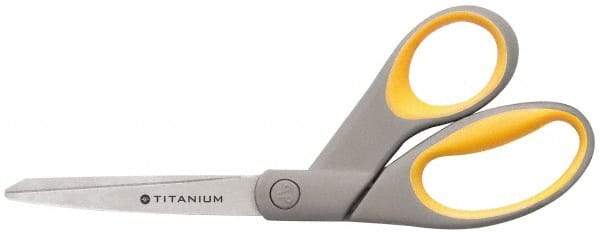 Clauss - 3-1/4" LOC, 8" OAL Titanium Standard Shears - Ambidextrous, Straight Handle, For General Purpose Use - Makers Industrial Supply