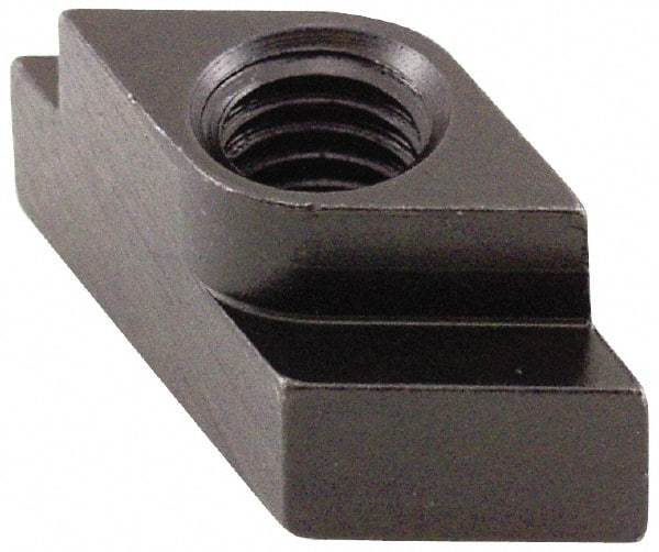 Jergens - 1/2-13 Tapped Through Quarter Turn T Slot Nut - 5/8" Slot Width, 5/8 x 11/32" Base Width x Height, 1 x 5/8" OAL x Height - Makers Industrial Supply