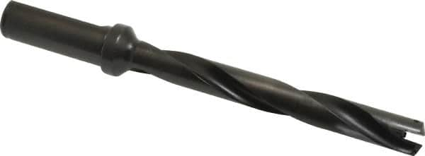 Allied Machine and Engineering - Series 0.5, 39/64 to 11/16" Diam, 3/4" Diam Straight Shank with Flange, Helical Flute Spade Drill - 4-1/2" Max Depth, 5-47/64" Body Length, 7-21/32" OAL, Extended Length, Through Coolant - Makers Industrial Supply