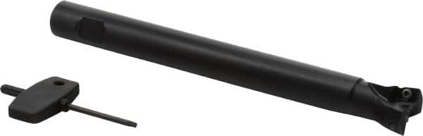 Seco - 93° Lead Angle, 1" Min Cut Diam, 0.28" Max Depth of Cut, Indexable Chamfer and Angle End Mill - 2 Inserts, XO.. 1204.. Insert Style, 7.87" Overall Length, Through Coolant, Straight Shank - Makers Industrial Supply