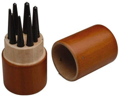 SPI - 8 Piece, 1/16 to 7/32", Center Punch Set - Round Shank, Comes in Custom Wood Case - Makers Industrial Supply