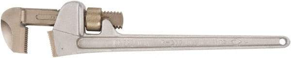 Ampco - 14" Aluminum Straight Pipe Wrench - 2-13/16" Pipe Capacity - Makers Industrial Supply