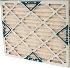 Made in USA - 16" Noml Height x 20" Noml Width x 1" Noml Depth, 30 to 35% Capture Efficiency, Wire-Backed Pleated Air Filter - MERV 8, Synthetic with Antimicrobial Protection, Integrated Beverage Board Frame, 300 Max FPM, 670 CFM, For Any Unit - Makers Industrial Supply