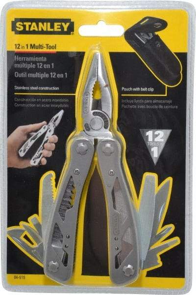 Stanley - 12 Piece, Multi-Tool Set - 6-1/2" OAL, 4-1/8" Closed Length - Makers Industrial Supply