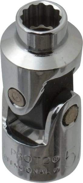 Proto - 1/2", 3/8" Drive, Standard Hand Socket - 12 Points, 1-3/4" OAL, Alloy Steel, Chrome Finish - Makers Industrial Supply