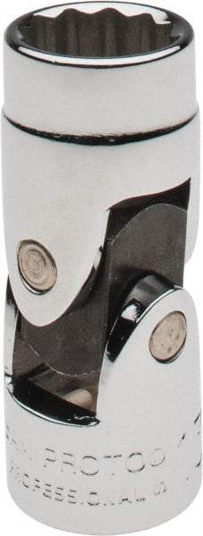 Proto - 3/8" Drive, Standard Hand Socket - 12 Points, 1-27/32" OAL, Alloy Steel, Chrome Finish - Makers Industrial Supply