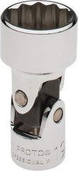 Proto - 3/8" Drive, Standard Hand Socket - 12 Points, 2-3/32" OAL, Alloy Steel, Chrome Finish - Makers Industrial Supply