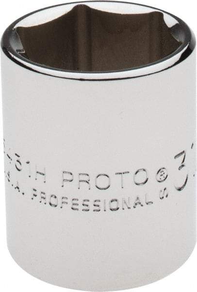 Proto - 31/32", 1/2" Drive, Standard Hand Socket - 6 Points, 1-9/16" OAL, Alloy Steel, Chrome Finish - Makers Industrial Supply