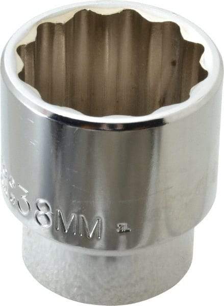 Proto - 1/2" Drive, Standard Hand Socket - 12 Points, 2-1/4" OAL, Alloy Steel, Chrome Finish - Makers Industrial Supply