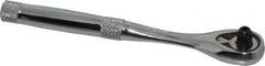 Proto - 1/4" Drive Pear Head Aerospace Ratchet - Chrome Finish, 6-11/16" OAL, 45 Gear Teeth, Standard Head - Makers Industrial Supply