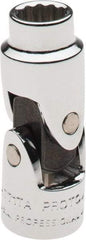 Proto - 1/4", 1/4" Drive, Standard Hand Socket - 12 Points, 1-25/64" OAL, Alloy Steel, Chrome Finish - Makers Industrial Supply