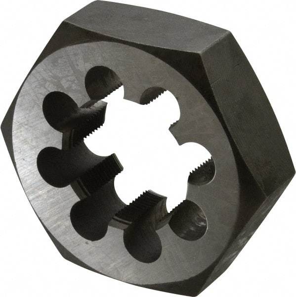 Interstate - 1-5/8 - 16 UNS Thread, 3-1/8" Hex, Right Hand Thread, Hex Rethreading Die - Carbon Steel, 1" Thick - Exact Industrial Supply