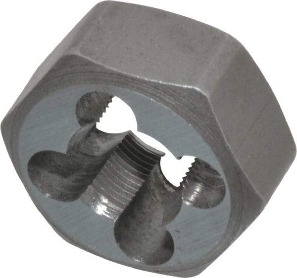 Interstate - 3/8-40 UNS Thread, 25/32" Hex, Right Hand Thread, Hex Rethreading Die - Carbon Steel, 3/8" Thick - Exact Industrial Supply