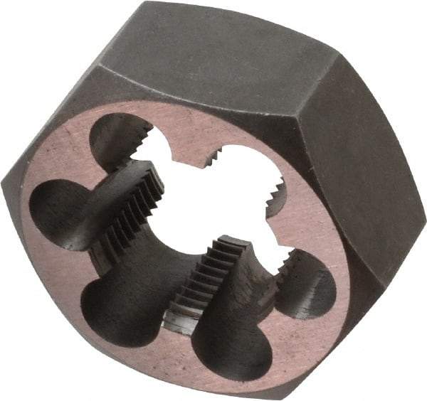 Interstate - 1-1/4 - 12 UNF Thread, 2-3/16" Hex, Left Hand Thread, Hex Rethreading Die - Carbon Steel, 1" Thick - Exact Industrial Supply